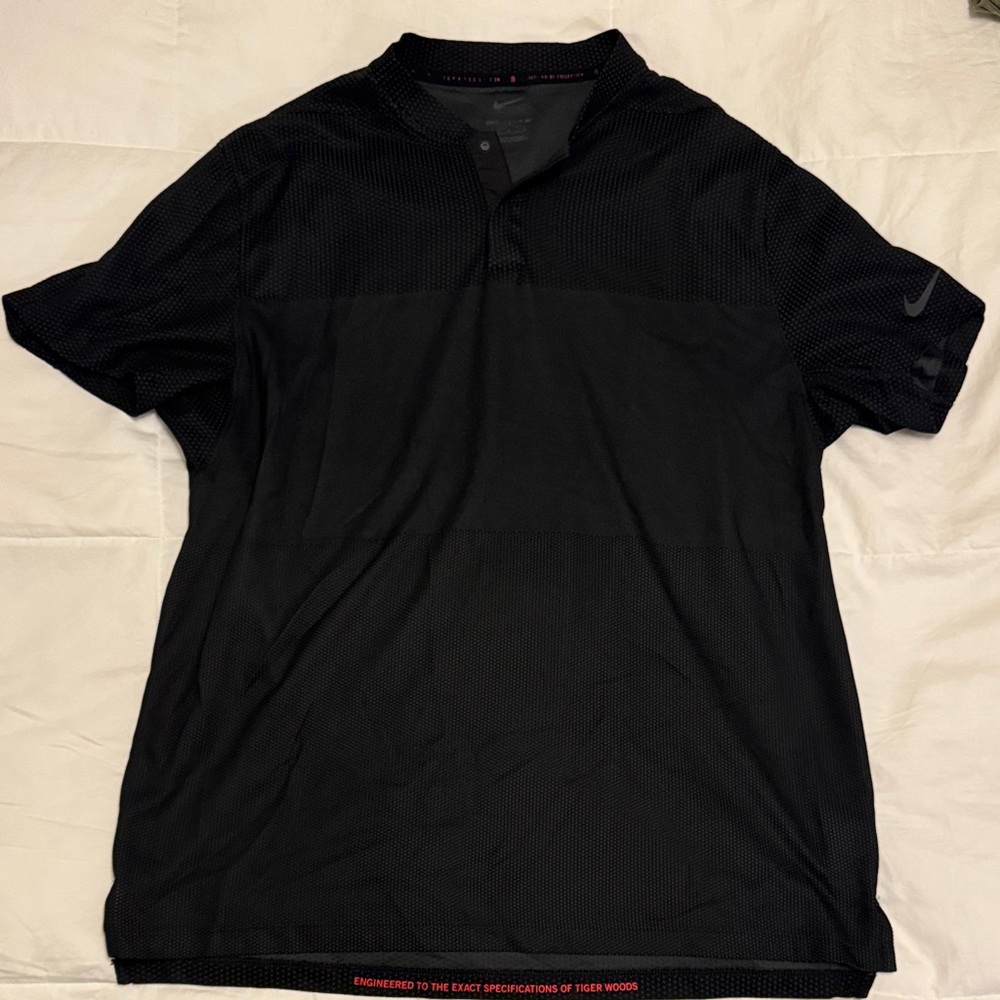 Nike Tiger Woods Collection Men's Black Golf Shirt